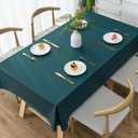 Rectangle Table Cloth,100% Waterproof Tablecloth Oil Proof Spill Proof Vinyl Table Cloth, Wipe Clean Plastic Table Cover for Dining, Camping, Indoor and Outdoor 54" x 84",Navy Blue