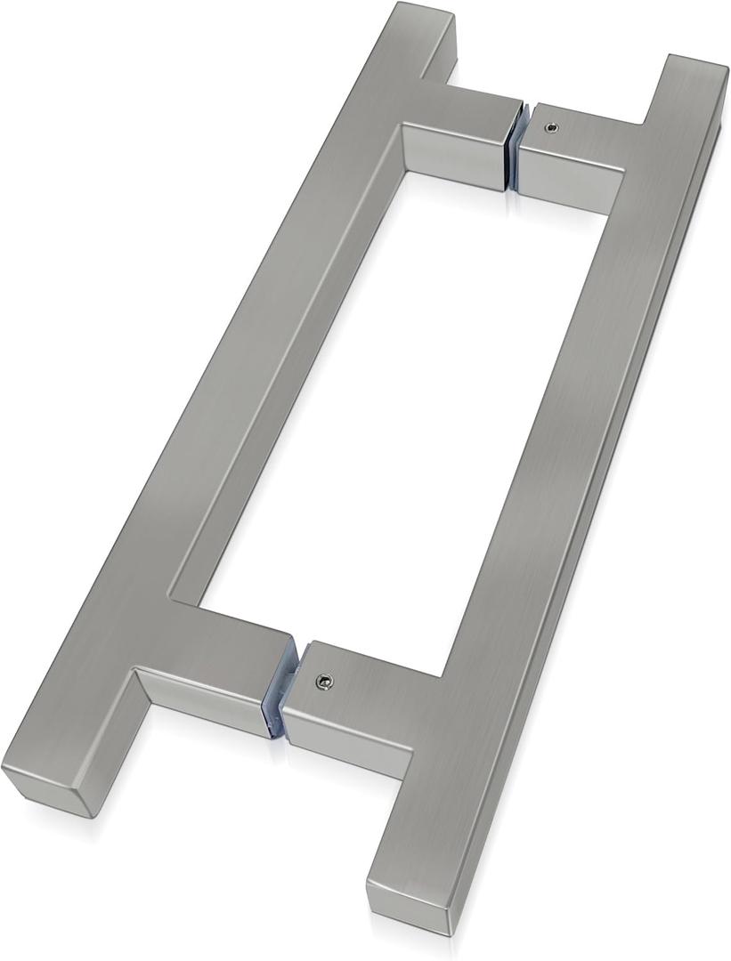8" Back to Back Ladder Shape Pull Shower Door Handle Compatible with 1/ 4" to 1/ 2" Thickness Glass Door for Frameless Shower Doors, Matte Black with 304 Stainless Steel