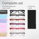 Gaoye Reading Glasses for Women, 6 pack Fashion Readers for Women Men Spring Hinge Eye Glasses, Blue Light Reading Glasses