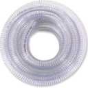 DAVCO 1-1/2" ID x 25 ft PVC Reinforced Tubing With Spiral Steel Wire, High Pressure Flexible Vinyl Hose Heavy Duty Clear Suction Tube,Non-Toxic, Vacuum Dust Collection Pipe