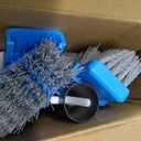 TidyMister 20" 2 in 1 Pool Brush Vacuum Head with Swivel Hose Connection & Sturdy Nylon Bristles for Heavy Duty Inground & Above- Ground Pool Cleaning - Connecting 1-1/4" or 1-1/2" Hose (No Pole)