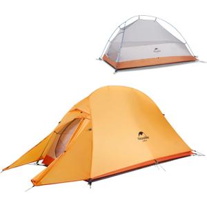 Naturehike Cloud Up 1 Person Tent, Lightweight Backpacking Tents for One Man, Waterproof Ultralight One Person Tent for Camping Hiking Backpacking (Orange)