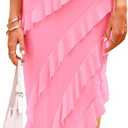 PRETTYGARDEN Summer Wedding Guest Dresses for Women 2026 Spring Cocktail Prom Graduation Bodycon Backless Elegant Midi Dress (Pink, XL)