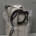 MIULEE Beige 84" Long Scalloped Shower Curtain Linen Textured with 12 Metal Hooks Cute Extra Long Heavy Duty Washable Waterproof Cloth Shower Curtains with Black Border for Bathroom Hotel Bathtub