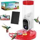 Smart Hummingbird Feeders with Camera AI Identify Bird Species, Smart Hummingbird Feeder for Outdoors with Camera, HD Auto Capture Bird Video, 20 Ounces