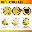 WILDREEDS 9PCS Smiley Face Iron on Patch, Officially Licensed SmileyWorld, Chenille Cute Smile Face Patch for Jackets, Hats, Backpacks, Jeans(Style 2)