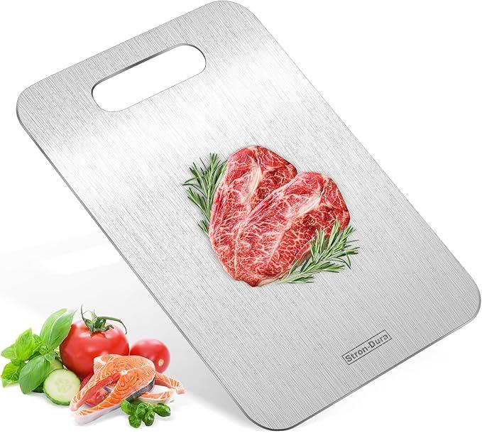 Cutting Boards for Kitchen, Cutting Board, Foodgrade Stainless Steel Cutting Board for Meat,Fruit, Vegetables, Outdoor or Indoor, L 15 .4" * 11"