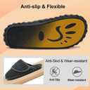 Besroad Slippers for Women Memory Foam House Bedroom Slippers Adjustable Corduroy House Slides Sandals Shoes (Gray, L)