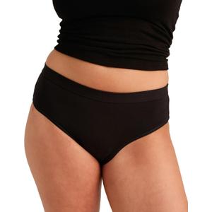 saalt Reusable Period Underwear - Comfortable, Thin, and Keeps You Dry from All Leaks (Cotton, Brief) (Medium, Volcanic Black)