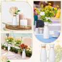 20 Pcs Plastic Flower Bud Vases Bulk with Twines Ropes Small Mini Flower Vases for Centerpieces Decorative Plastic Bottles for Wedding Reception Dining Table Home Decoration (White)