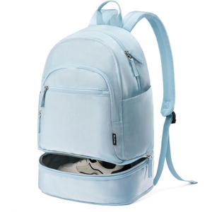 Gym Backpack for Women Men, Lightweight Gym Bag with Shoe Compartment, Waterproof Workout Backpack with Wet Pocket (Ice Blue)