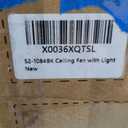 POCHFAN 52 inch Black Ceiling Fans with Lights and Remote Control, Noiseless Modern Ceiling Fan for Bedroom, Living Room, Dining Room, Dimmable 3CCT 6-Speed ETL Listed