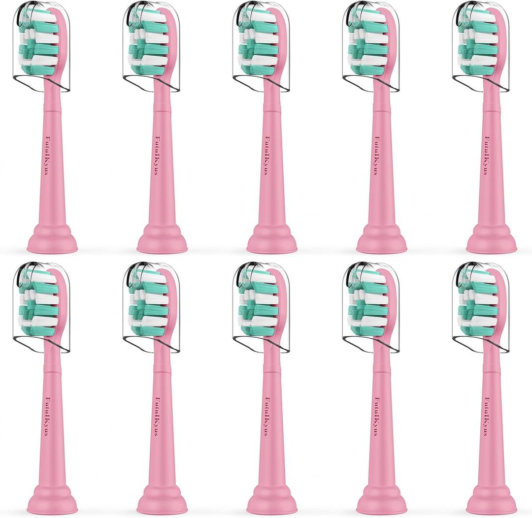 Toothbrush Replacement Heads for Philips Sonicare Plaque Control Simply Clean 4100 5100 Electric Brush Head, 10 Pack, Pink