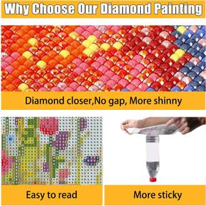 2 x Wild Flowers Square Drill Diamond Painting-Wild Flower Square Diamond Art,Flowers Gem Painting Kit for Adults,DIY Diamond Painting Square Drill and Crafts for Gifts and Home Wall Decor 12x16inch