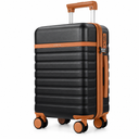 UKEIN Luggage 1 Piece, Carry On Luggage 20In With Spinner Wheels,PC Hardside Suitcase with TSA Lock,Durable Carry On Suitcase  for Men (Black,(20inch))