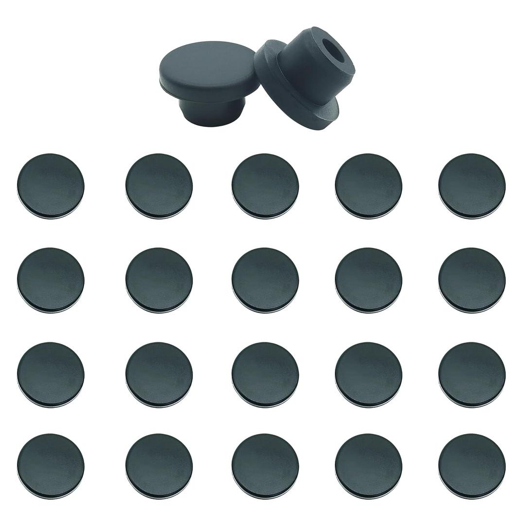 20PCS 5/8 inch / 16mm Black Silicone Rubber Plugs for Round Holes Soft Rubber Stopper Plug Assorted Sizes End Covers for Bottles Tubes Pipes