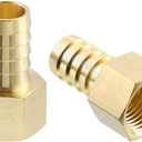 uxcell 2 Pcs Brass Hose Barb Fitting, 5/8" Barb x 1/2" NPT Female Brass Barb Pipe Fitting Adapter for Connect Pipes Mechanical Devices Plumbing Equipment