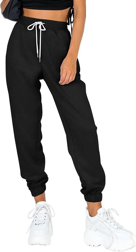 AUTOMET Women's Cinch Bottom Sweatpants Athletic Joggers Lounge Pants with Pockets M