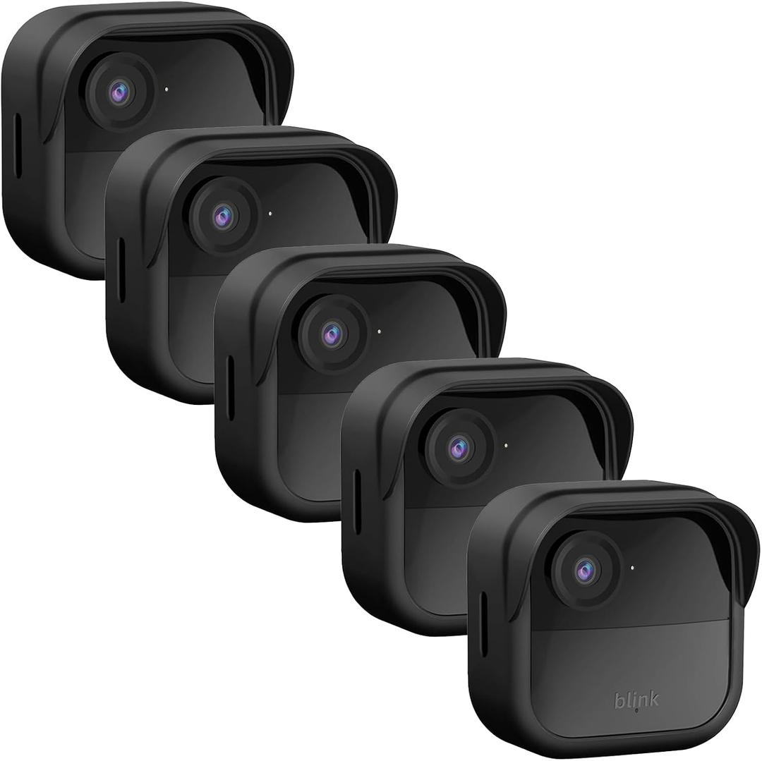 Silicone Case Cover for Blink Outdoor 4 (4th Gen) - Weatherproof, Anti-Scratch, Full Camera Protection, 5Pack (Black)
