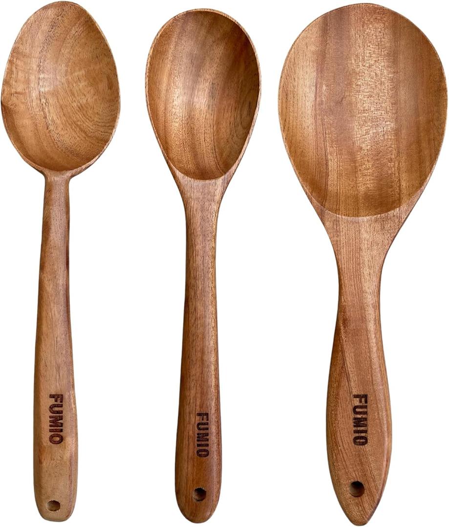 Neem Wood Cooking Spoons Spatula Set (4-Piece) Handmade Wooden Spoons for Cooking, Heat Resistant Kitchen Utensil Tools, Nonstick Cookware Safe Stirring & Serving Spatula Set