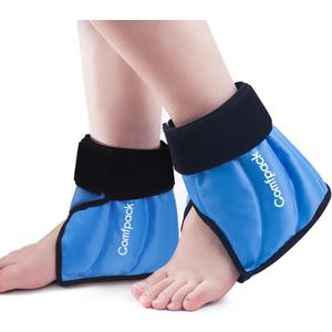 Ankle Ice Pack Wrap Heel Ice Pack for Pain Relief, Hot Cold Therapy Foot Ice Pack Wrap for Plantar Fasciitis, Achilles Tendonitis, Sprain, Swelling, Heel Spur, 2Packs