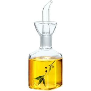 Oil Bottle Glass Olive Oil Dispenser Bottle Glass Cooking Oil Vinegar Measuring Dispenser With Spout for Kitchen and BBQ (125ml/4.27oz)