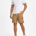 BUXKR Men's Lightweight Athletic Shorts Loose Fit Workout Shorts with Pockets for Gym Training and Sports, Quick-Dry Summer (Brown, XL)