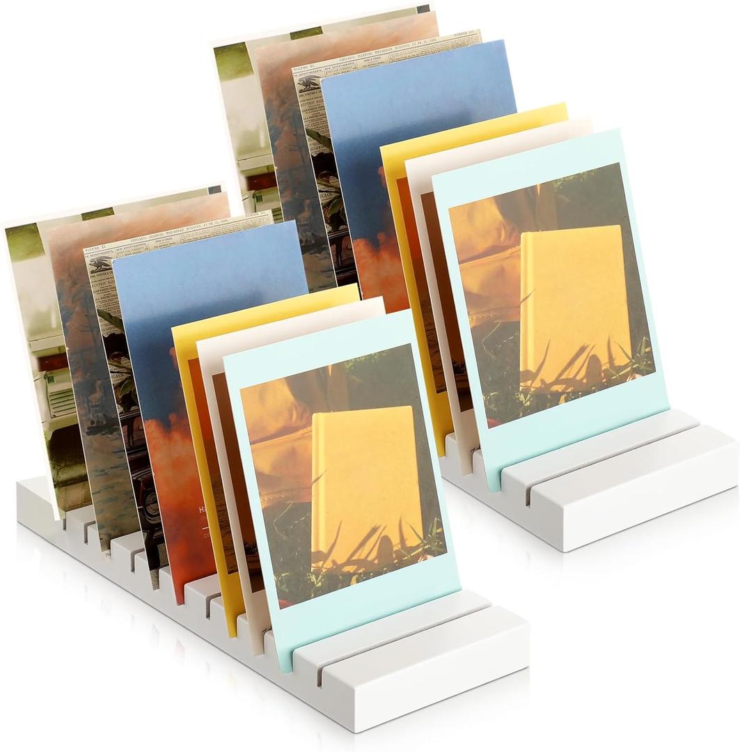 Marsui 2 Pcs Greeting Card Display Stand 12 Slot White Wooden Card Display Stand Postcard Holder Card Display Rack Tabletop Photo Holder for Home Office Marsui 2 Pcs Greeting Card Display Stand 12 Slot White Wooden Card Display Stand Postcard Holder Card Display Rack Tabletop Photo Holder for Home Office