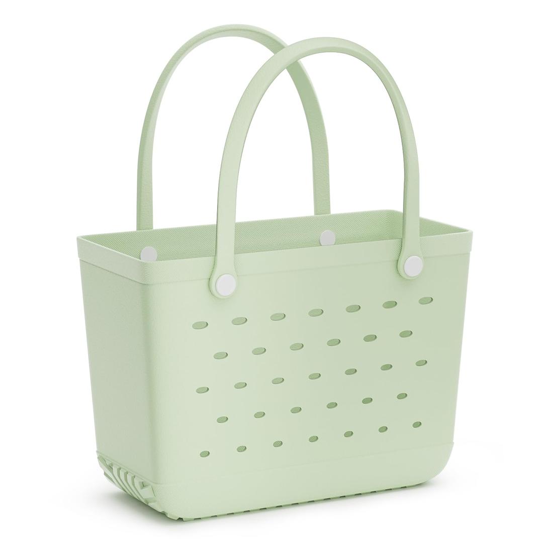 WOOWAVE Beach Bag Rubber Tote （Grayish Green）