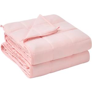 yescool Weighted Blanket for Adults (20 lbs, 60” x 80”, Pink) Cooling Heavy Blanket for Sleeping Perfect for 190-210 lbs, Queen Size Breathable Blanket with Premium Glass Bead, Machine Washable