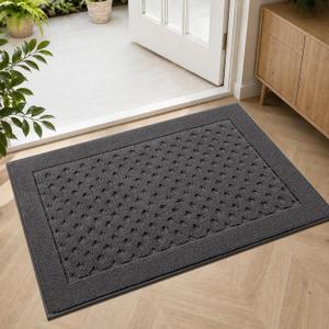 Dirt Trapper Door Mat 20"x 32", Non-Slip Entryway Rugs, Dark Grey