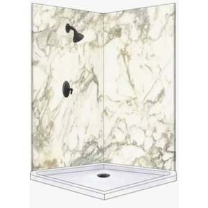 Polymarm 48" W 80" H 48" D Two Wall Composite Shower Wall Panel Surround