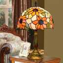 Tiffany Lamp Stained Glass Lamp Sunflower Yellow Bedroom Table Lamp Reading Desk Light for Bedside Living Room Office Dormitory Dining Room Decorate Gift 12x12x18 Include Light Bulb