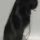 JQM Hair Toppers for Women, 18 Inch Long Hair Pieces for Women with Thinning Hair, 360° 3D Clip in Blunt Wispy Bangs (Black)