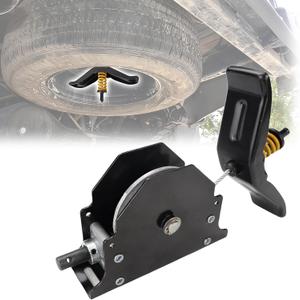 Trailer Winch Spare Tire Mount Hoist Adjustable Spare Tire Holder with Offset Cable Secure Towing Easy Lift Winch Kit Compatible with RVs Trailers Trucks Motorhomes LC159056 159056