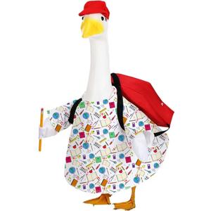AZYM Back to School Porch Goose Outfits,4 Pcs/Set Yard Goose Statue Clothes for 23" Statue Patio Lawn Garden Decoration