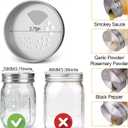 Palksky Mason Jar Spice Shaker Lids Stainless Steel, 4 Pack Regular Mouth Mason Canning Cap for Spices Coriander Seed Garlic/Rosemary Powder, Adjustable Tops Pour Spout Seasoning Shaker Dispenser