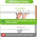 2Pack Extra Long Tension Rod 41-165inch Heavy Duty Tension Curtain Rods no Drilling Outdoor Curtain Rod for Patio,Doorway,Windows,Shower, Diameter 1.26inch White