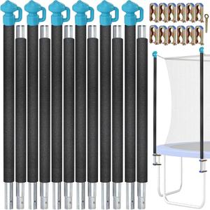 Universal Trampoline Poles Replacement Net Pole for Trampoline Leg Max 1.5" | 6 Sets Trampoline Replacement Parts Only for Trampoline with 6 Straight Poles,Rust-Resistant,Safety Protective Foam Sleeve