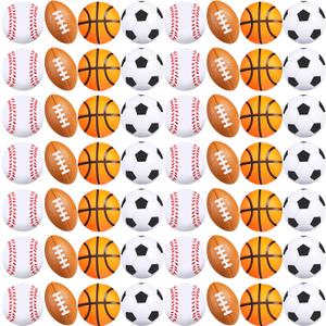 60 Pieces Sports Party Favors Balls Foam Stress Tiny Sports Balls Including Basketball, Soccer Ball, Baseball, Football for Stress Relief Ball Games Stocking Stuffers