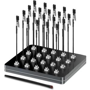 Magnetic Helping Hands for Soldering - All-in-One Station with 20 Flexible Clips, Steel Box & Brush - Ideal for Soldering, Model Painting, PCB Holder (Black)