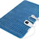 Deepsoon Heating Pad,Electric Heating Pads for Back,Neck,Moist Heating Pad for Abdomen Shoulder Knee Legs,Dry/Moist Heat&Auto Shut Off,Mother's Day Birthday for Men and Women,Blue,33x17 Inch