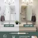 Bathroom Light Fixtures, Brushed Nickel Vanity Lights with Flared White Fabric Shade, 3 Light Wall Sconce, Modern Sconces Wall Lighting for Hallway Bedroom, VL837-BN-3