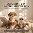 Breathing Stuffed Animal, Detachable Mother and Baby Otter Plush, Pure Belly Motion with Volume Control, Washable Sleeping Otter Plush Breathing for Adults and Kids Anxiety Relief