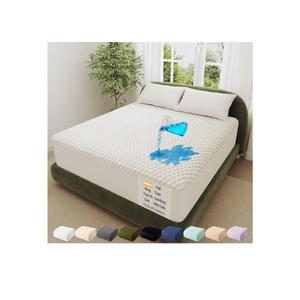 OhGeni 100% Waterproof Queen Size Mattress Protector,Soft Mattress Pad,Pet Hair & Bedwetting Resistant,Cooling Breathable Fitted Sheets,Washable Bed Cover,Non-Slip Deep Pocket,Noiseless for Bedroom