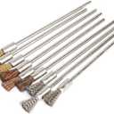 Wire brush 9pc/10Pc Stainless Steel Wire End Brush Brass Pen Shape Bristle Scratch Brushes Extension rod 1/8" Shank For Power Rotary Tool Power tool accessories (Color : Mix 9pcs)