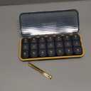 NOLITOY 21-Compartment Pill Organizing Case Portable Medicine Holder Abs Plastic Small Lightweight Great for Travel Seniors