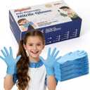 Kids Disposable Gloves for 3-8 Years, 5Mil Blue Nitrile Gloves with Latex-Free and Powder-Free, Durable and Protective for Work, Cleaning, Cooking, Gardening (XS,100PCS)