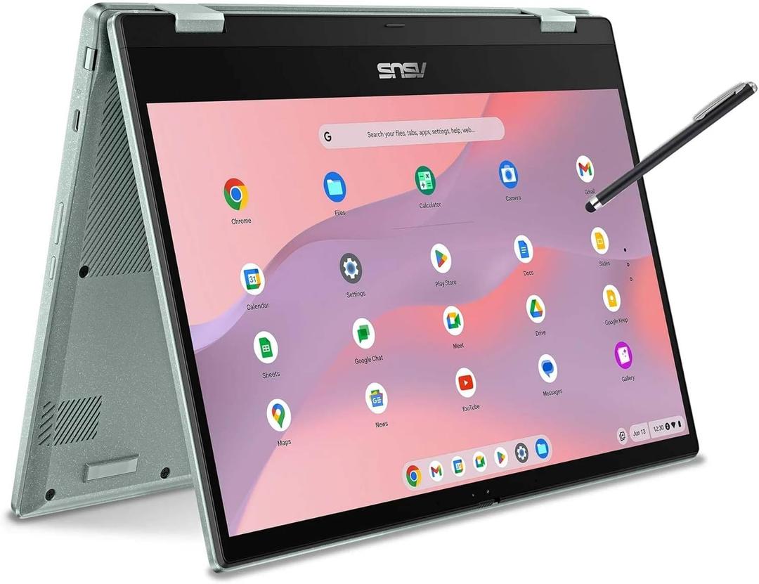 ASUS Flip CM14 Slim 2-in-1 Chromebook in Gray Green 8-core up to 2.05GHz 14in FHD Touchscreen 4GB DDR4 64GB Emmc WiFi Chrome OS 