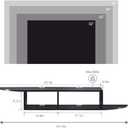 GHC Floating TV Stand, Wall Mounted Entertainment Center and Cabinet Shelf, TV Console with Storage, Media Console for DVD Player, Space-Saving Under TV Shelf for Bedroom, Living Room (Black), 54.9W9.8D8.2H in